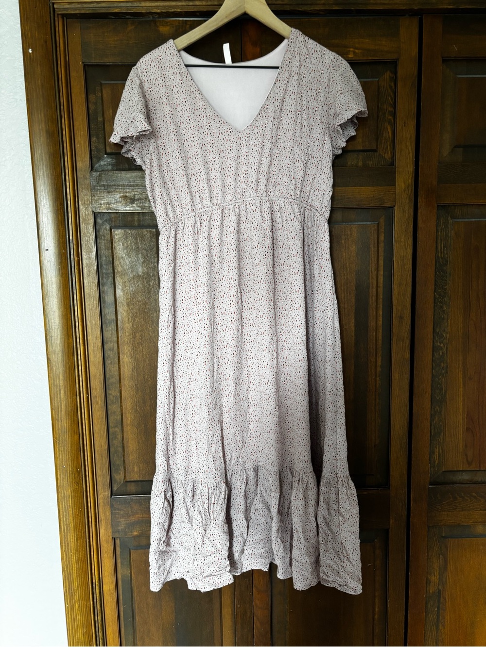 Pinkblush Light Pink Ditsy Floral maternity Midi Dress